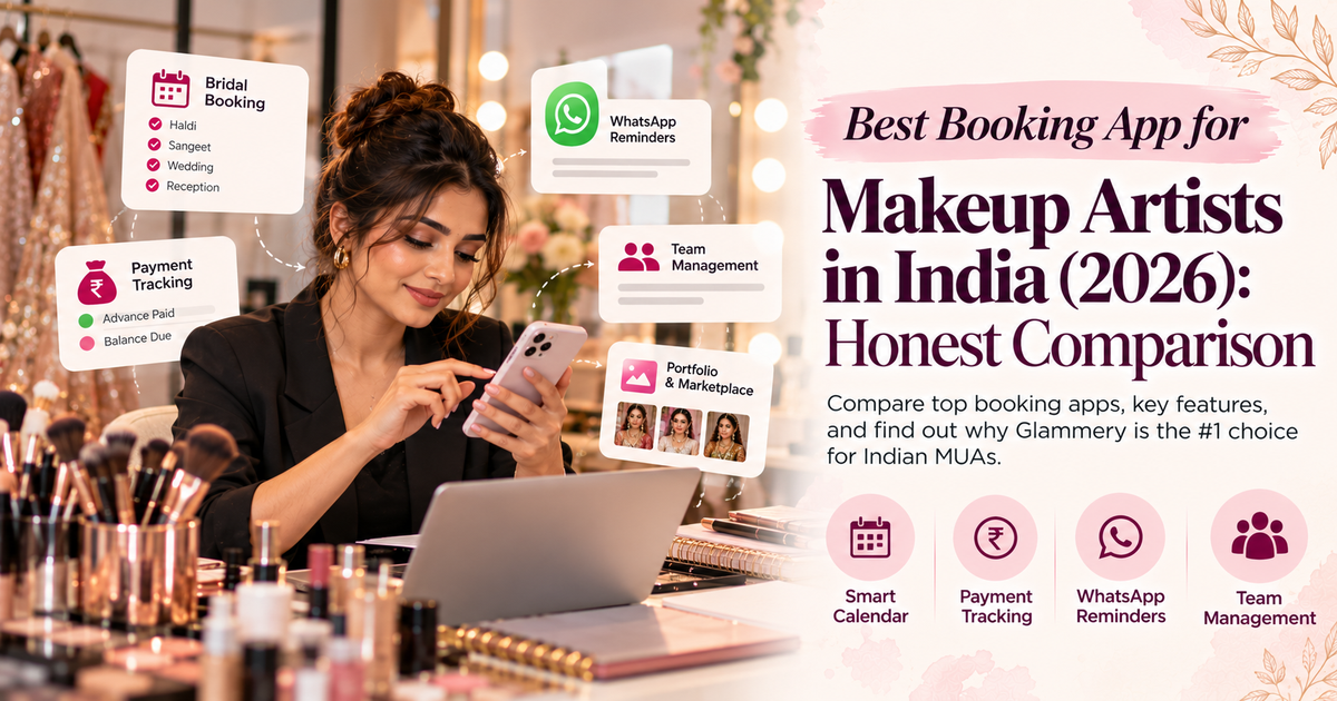 Best Booking App for Makeup Artists in India (2026): Honest Comparison — Technology on Glammery